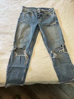 Light Blue Distressed Women’s Boyfriend Jeans
